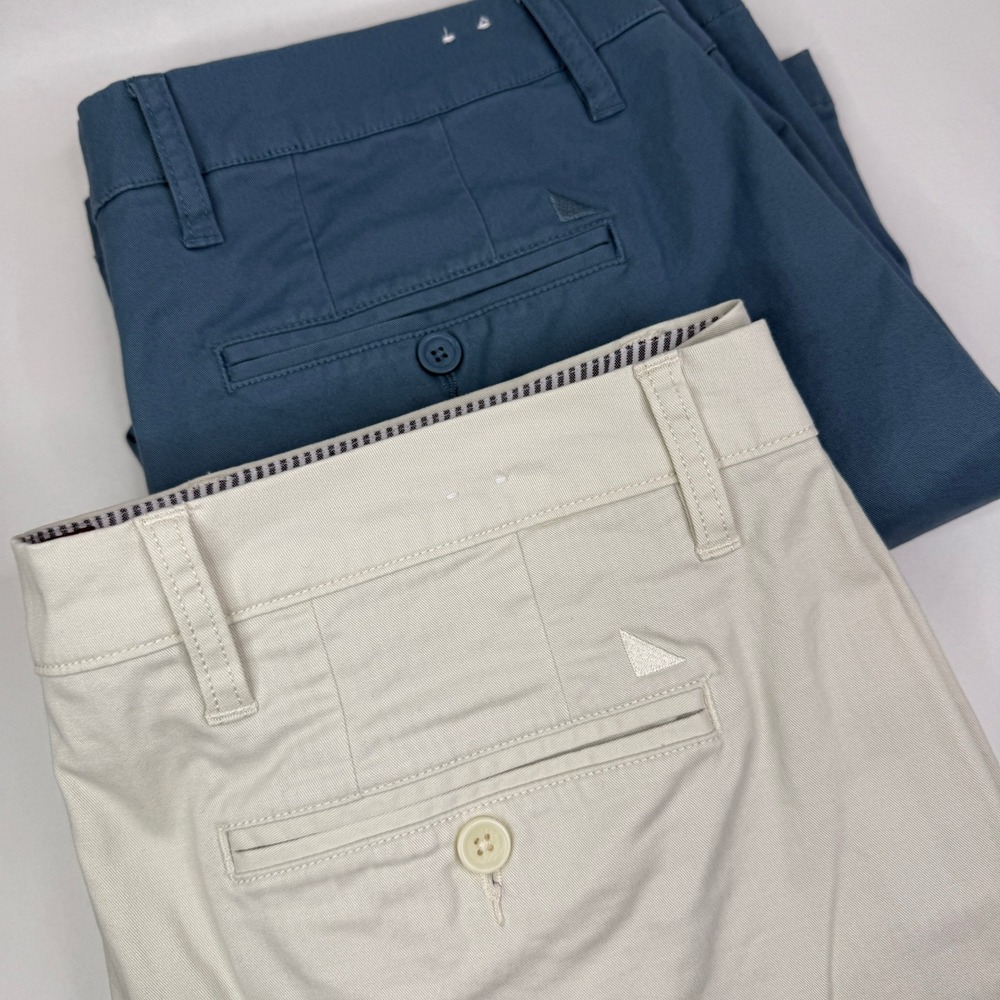 Untuckit Mens 36 9" St. Vincent Chino Shorts Blue Stone Flat Front 40500